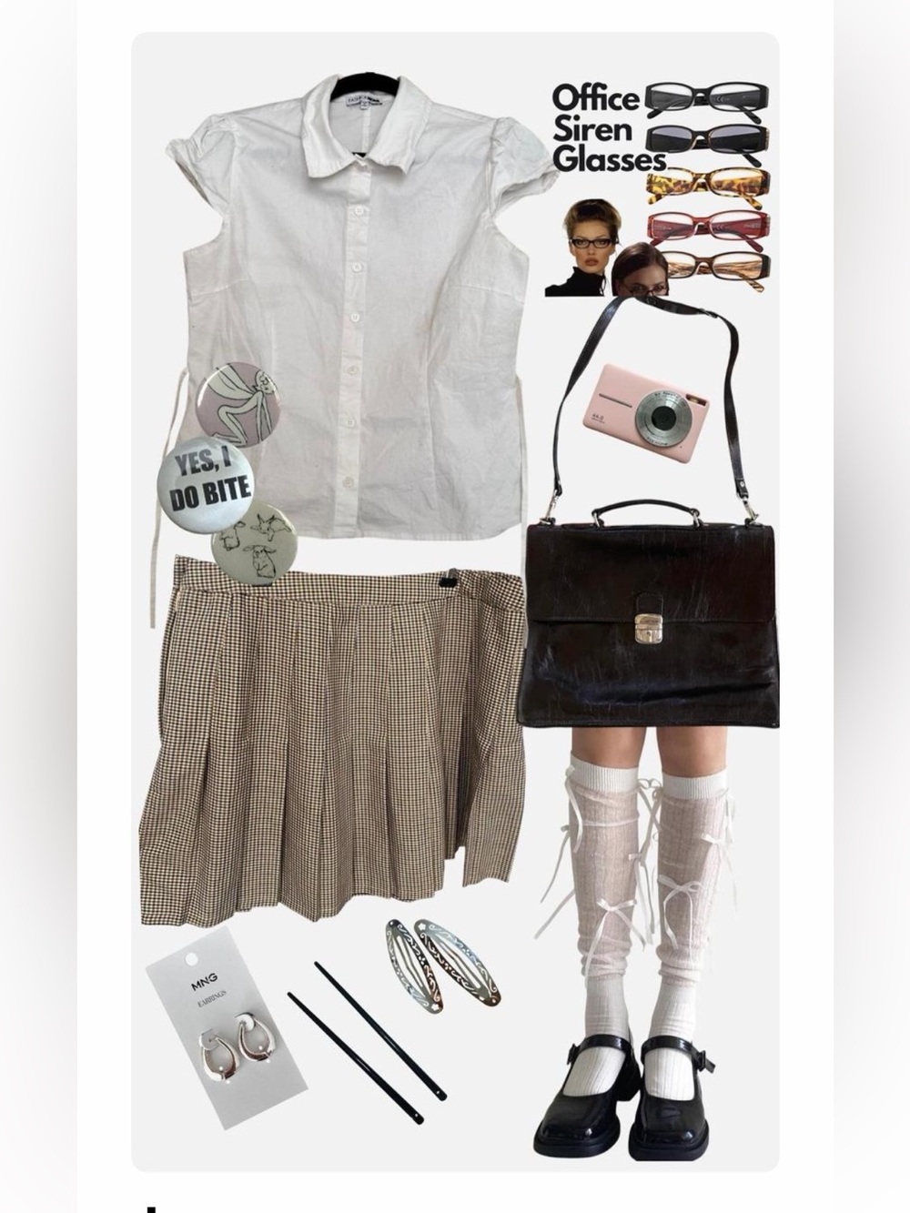 NWOT “Urban Outfitters” Brown and Cream Houndstooth Pleated Mini Skirt